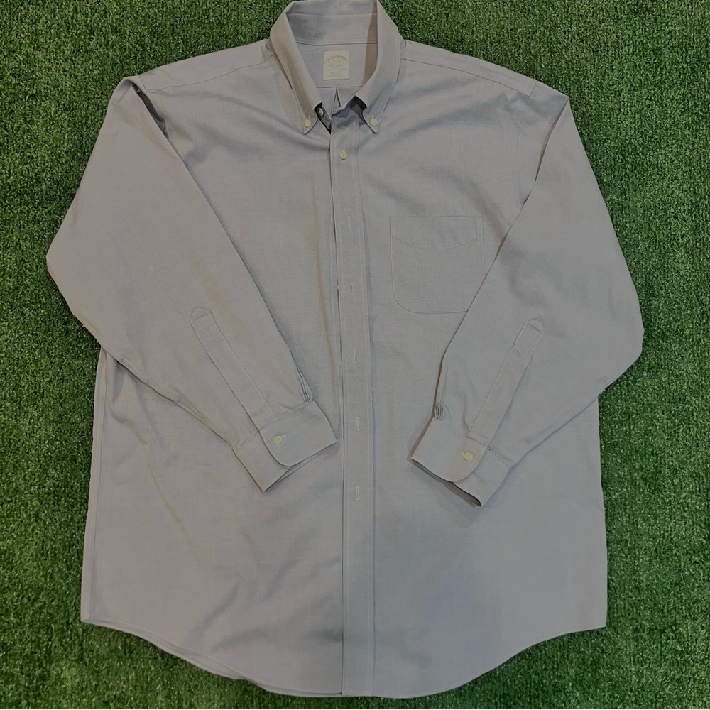Brooks Brothers White- Light blue Dress Shirt Size L men